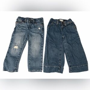 Cat & Jack Toddler Girls Jeans– Distressed Straight Leg & Wide Leg Denim Pants